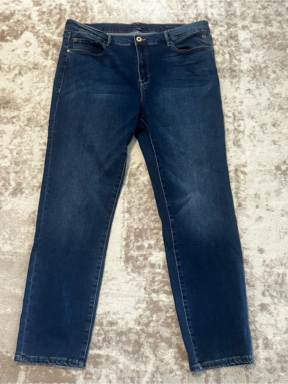 Tommy Hilfiger Greenwich Skinny Jeans Womens Size 16 Dark Wash Crest Pocket